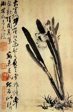 Shitao Shi Tao Painting - Shitao los narcisos 1694 tinta china antigua